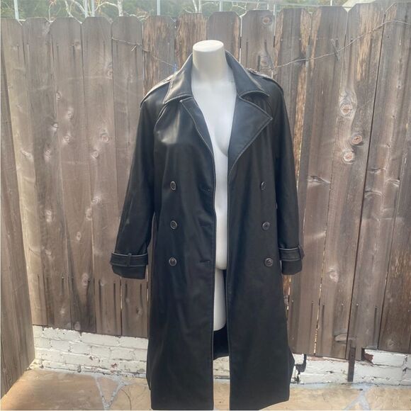 Zara distressed faux leather trench Size M - Picture 5 of 8